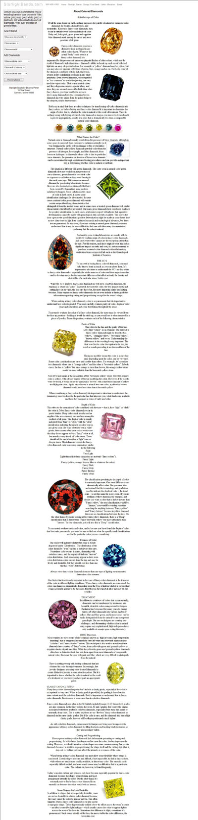 Starlight Bands (starlightbands.com) About Colored Diamonds Page Using Our Pink Diamond